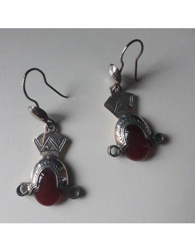 Boucles d'oreilles cornaline et argent des créatures d'habitude