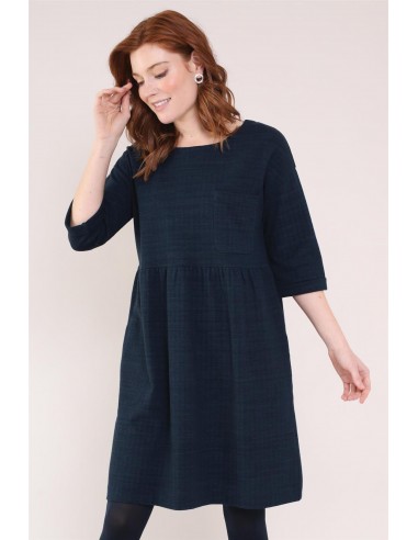 Robe navy chevrons en coton bio Nomads Clothing store