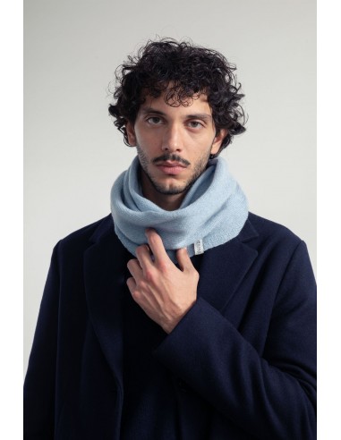 Tour de cou "snood" bleu ciel en laine recyclée Rifo 2023