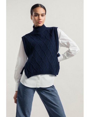 Gilet Delia sans manche col montant en laine recyclée Rifo online