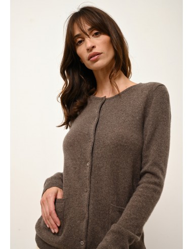 KATHARINE cardigan col rond taupe chiné en ligne des produits 