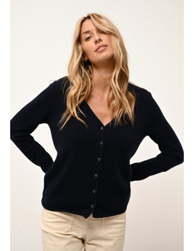 NORMA cardigan col v navy l'achat 