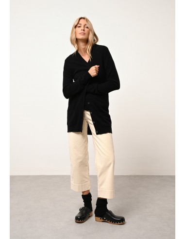 CHELSEA cardigan col v noir Véritable concentré