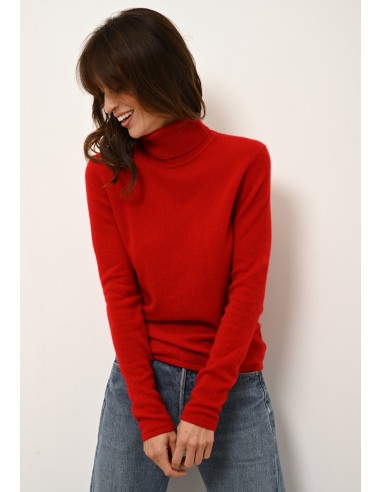 AVA pull col roulé rouge en stock