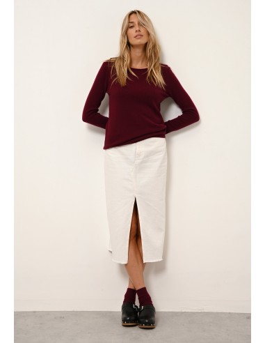 VIVIAN pull col rond bordeaux soldes