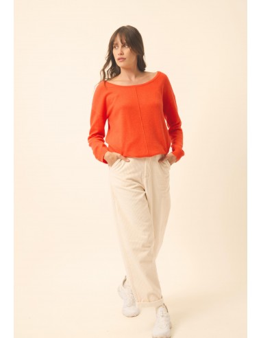 KAREN pull col rond orange En savoir plus