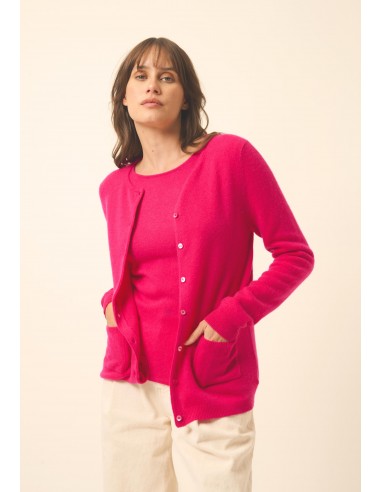 KATHARINE cardigan col rond fuchsia en ligne des produits 