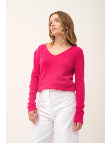 JOAN pull col v fuchsia en ligne des produits 