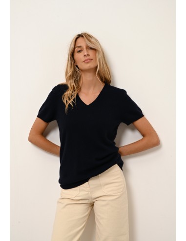 GLAMIS t-shirt col v navy rembourrage situé sous