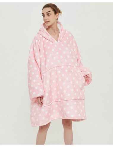 Poncho Polaire Rose Pois Blancs le concept de la Pate a emporter 