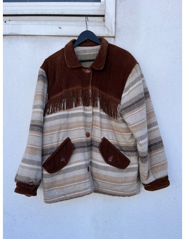 Veste laine franges 90s T.40♀/M♂ Venez acheter