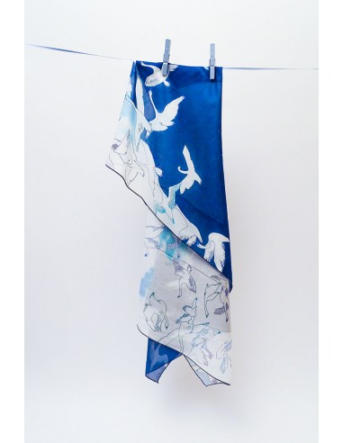 Foulard à voir " Les oiseaux" - motif animalier brillant des détails fins